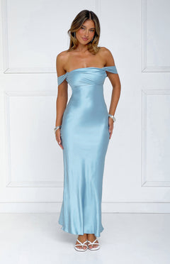 Ella Light Blue Off Shoulder Formal Dress