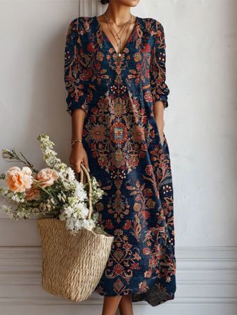 Azul Marino Floral