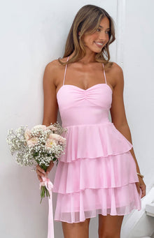 Georgie Pink Ruffle Mini Dress