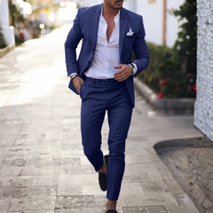 Gonzalo | Traje de Lino de Dos Piezas Slim Fit Hombre Solapa Clásica