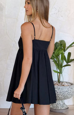 Gracelyn Black Eyelet Embroidered Mini Dress