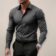 Javier | Camisa Vestir Hombre Manga Larga Botones Cuello Clásico