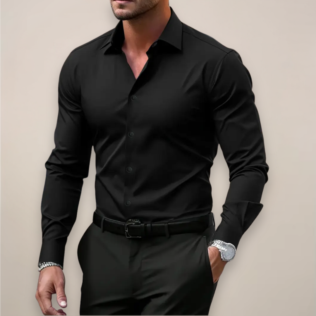 Javier | Camisa Vestir Hombre Manga Larga Botones Cuello Clásico
