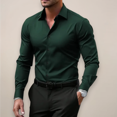 Javier | Camisa Vestir Hombre Manga Larga Botones Cuello Clásico