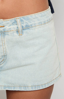Lioness Rhode Light Denim Mini Skirt