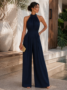 Montserrat | Conjunto Palazzo de Lino y Blusa Halter Mujer Estampado