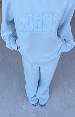 Pip Blue Mid Rise Slouch Fit Trackpants