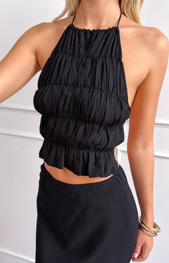 Uma Black Crop Top