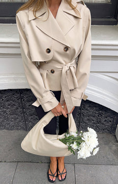 Wilda Cream Cropped Trench Coat