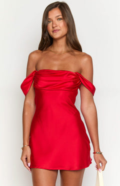 Zoella Red Off The Shoulder Mini Dress