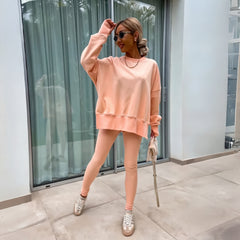 Abril | Conjunto Sudadera Sin Capucha Mujer Oversize Leggings