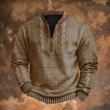 Adrián | Sudadera con Cremallera Estampada Hombre Manga Larga Cuello Mao