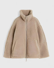 Adriana | Chaquetón de Borreguito Mujer Cuello Alto Cremallera