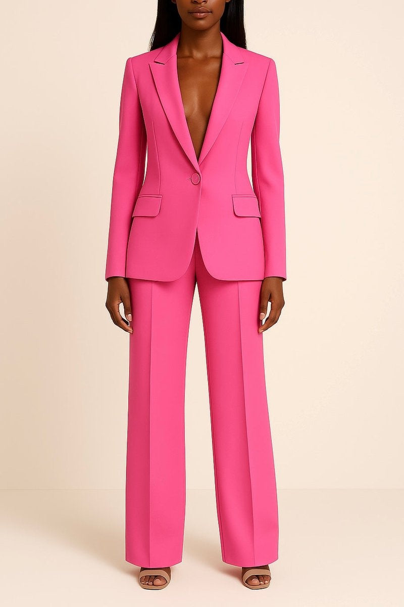Adriana | Conjunto Chaqueta Americana Mujer Blazer Entallado Pantalón Pierna Ancha