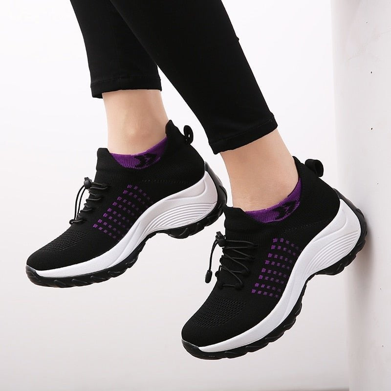 Adriana | Zapatillas Plataforma Deportivas Mujer Cordones Tejido