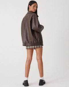 Aitana | Chaqueta de Cuero Oversize Biker Mujer Cremallera