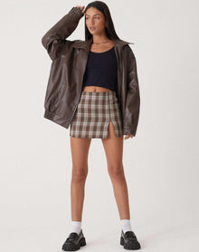 Aitana | Chaqueta de Cuero Oversize Biker Mujer Cremallera