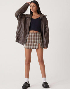 Aitana | Chaqueta de Cuero Oversize Biker Mujer Cremallera