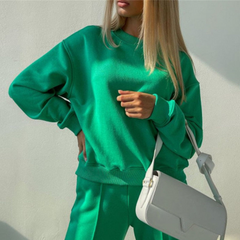 Aitana | Conjunto Chándal Mujer Sudadera Cuello Redondo Pantalón Ancho