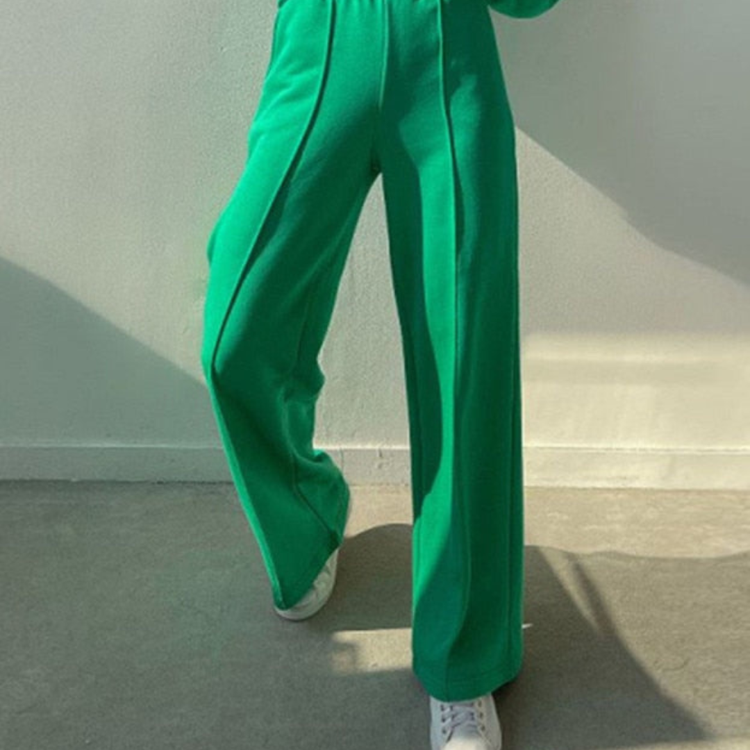 Aitana | Conjunto Chándal Mujer Sudadera Cuello Redondo Pantalón Ancho