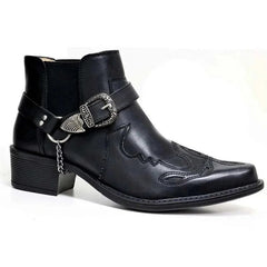 Aitor | Botas Cowboy Hombre Piel Hebilla Cadena