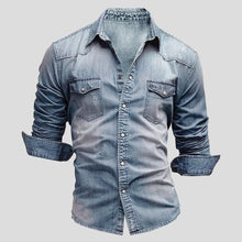 Aitor | Camisa Vaquera de Manga Larga Hombre Bolsillos Pecho