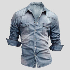 Aitor | Camisa Vaquera de Manga Larga Hombre Bolsillos Pecho