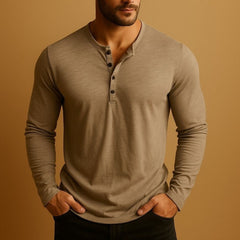Aitor | Camiseta Henley de Manga Larga Hombre Slim Fit