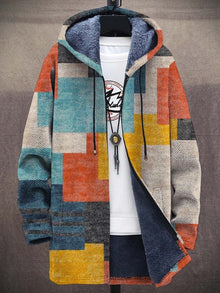 Aitor | Zip Hoodie Estampado Artístico Hombre Forro Felpa Cremallera