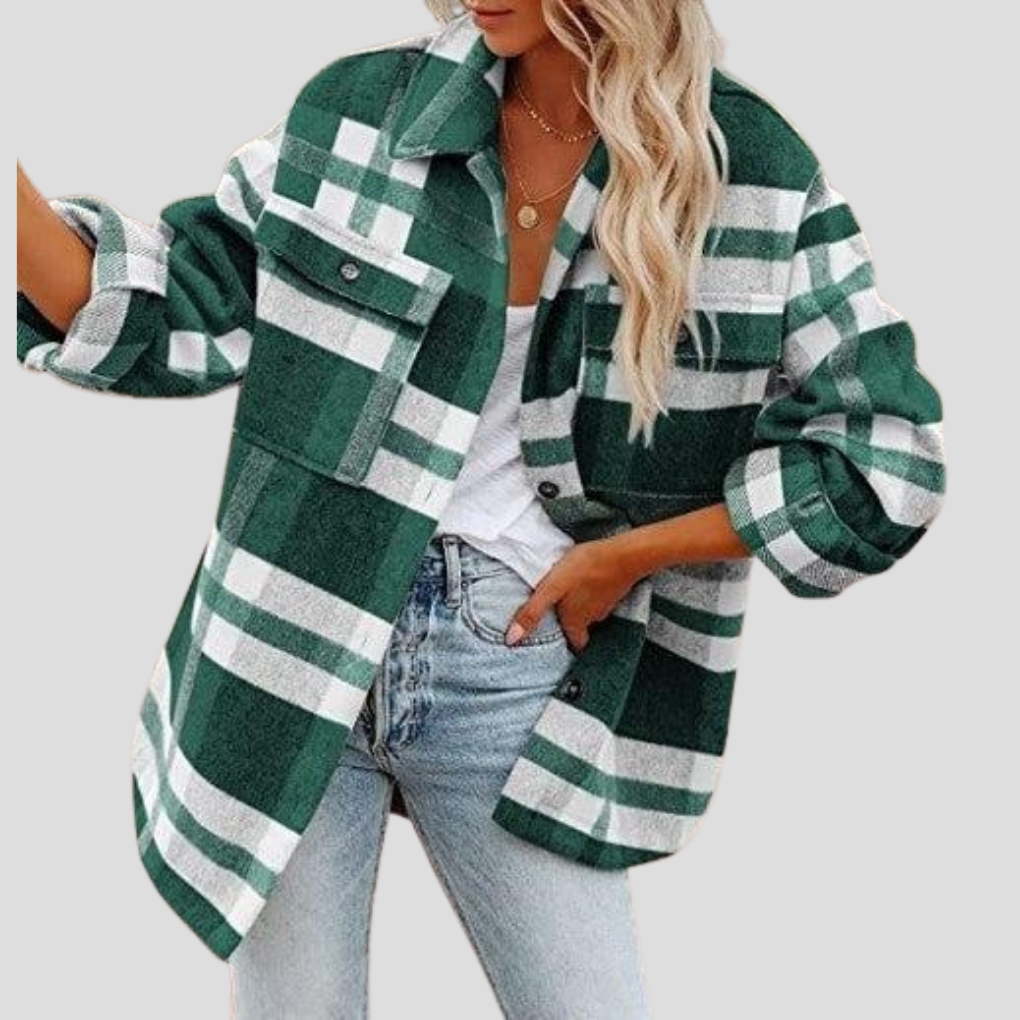 Alma | Sobrecamisa Mujer de Cuadros Oversize Manga Larga Bolsillos