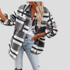 Alma | Sobrecamisa Mujer de Cuadros Oversize Manga Larga Bolsillos