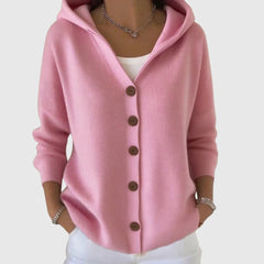 Alma | Women's Striped V-Neck Button Knit Cardigan