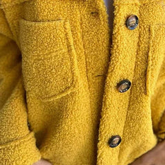 Alma | Chaqueta de Borreguito Corta Mujer Solapa Botones