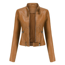 Alma | Chaqueta Motera Mujer de Polipiel Cuello Mao Cremallera