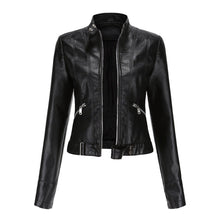 Alma | Chaqueta Motera Mujer de Polipiel Cuello Mao Cremallera