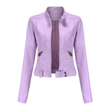 Alma | Chaqueta Motera Mujer de Polipiel Cuello Mao Cremallera