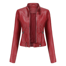 Alma | Chaqueta Motera Mujer de Polipiel Cuello Mao Cremallera