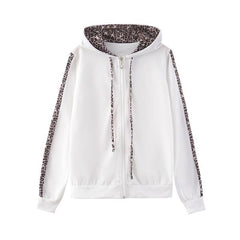 Alma | Conjunto Deportivo Estampado Leopardo Mujer Sudadera con Capucha
