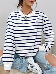 Alma | Sudadera Oversize a Rayas Mujer Sin Capucha