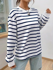 Alma | Sudadera Oversize a Rayas Mujer Sin Capucha
