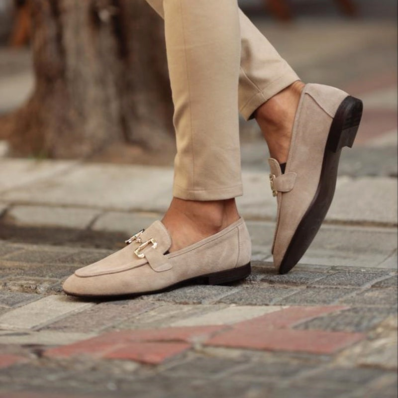 Álvaro | Mocasines de Ante Hombre Sin Cordones Hebilla