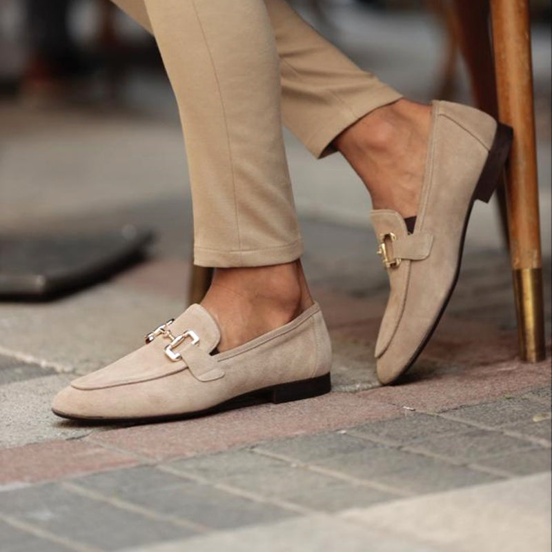 Álvaro | Mocasines de Ante Hombre Sin Cordones Hebilla