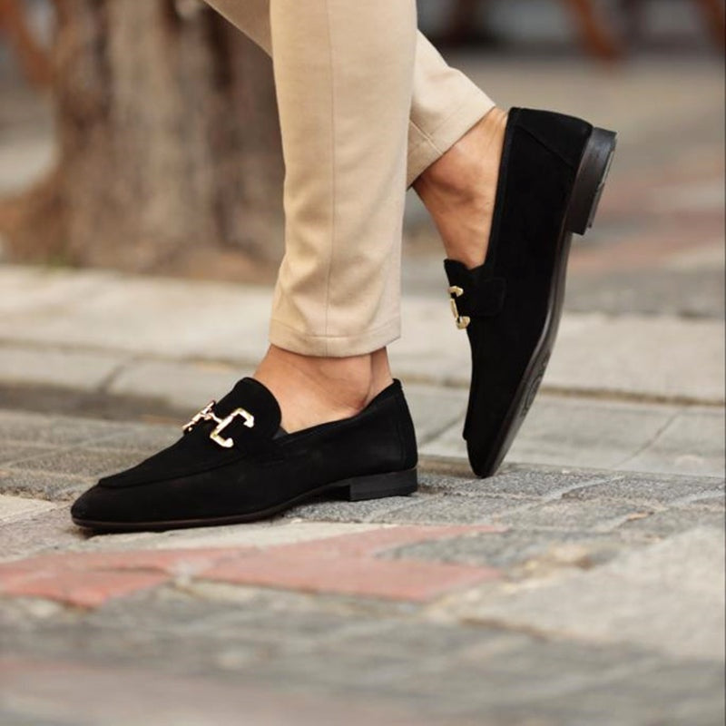Álvaro | Mocasines de Ante Hombre Sin Cordones Hebilla