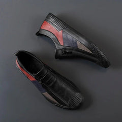 Álvaro | Sneakers Hombre de Cuero Sin Cordones Cremallera