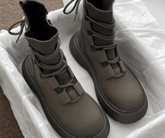 Amaia | Botas Militares Plataforma Mujer con Cordones y Hebillas