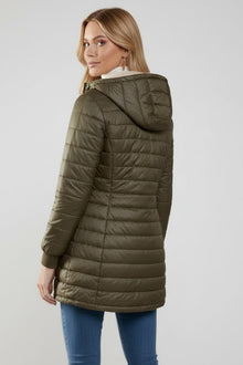 Amaia | Chaquetón Acolchado Largo Mujer con Capucha Forro Sherpa