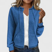 Amparo | Jersey de Punto con Capucha y Cremallera Mujer Textura Waffle