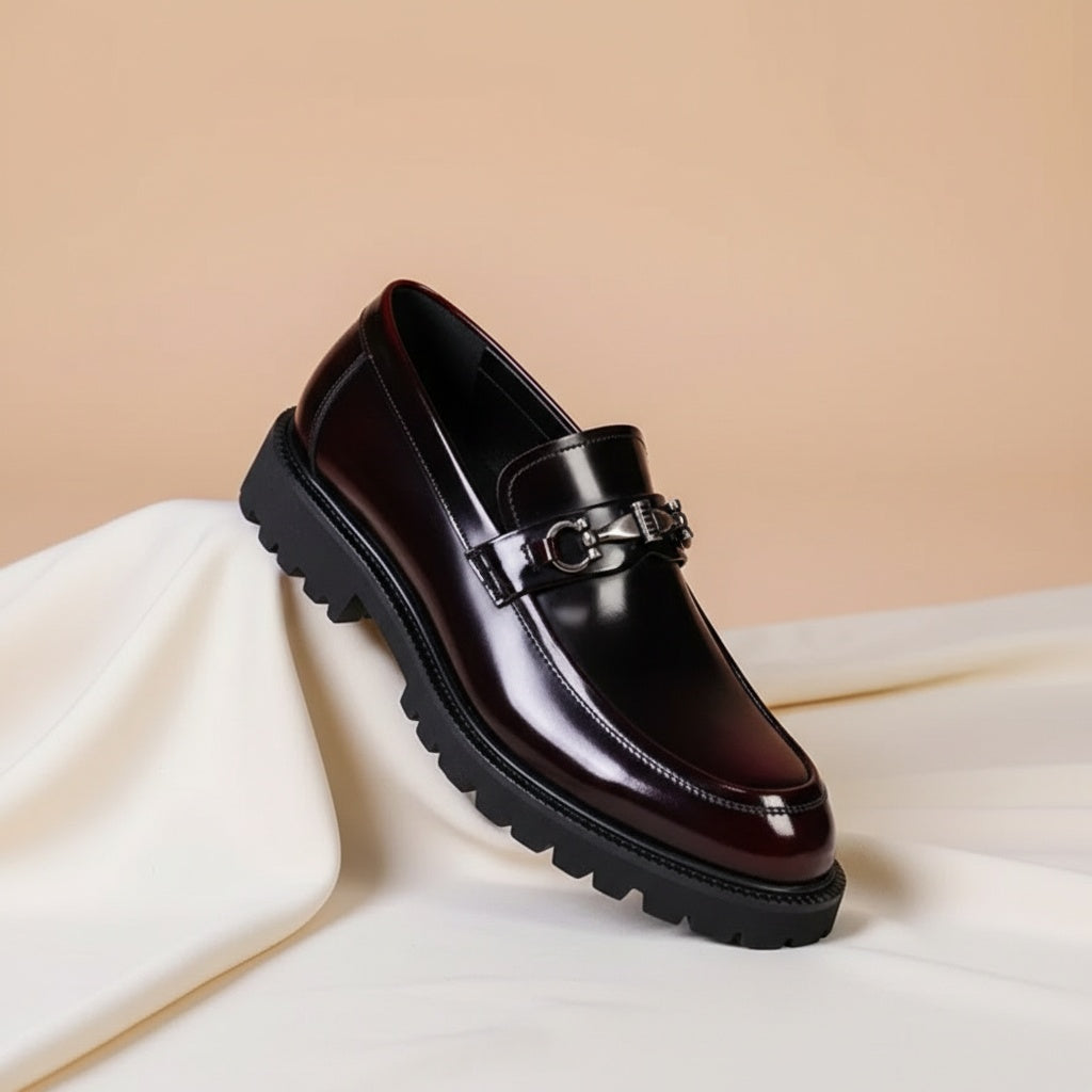 Andrés | Mocasines de Cuero con Hebilla Hombre Suela Track