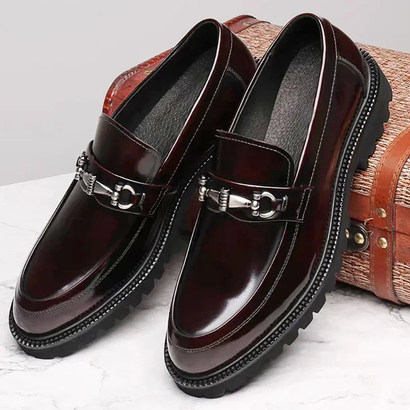 Andrés | Mocasines de Cuero con Hebilla Hombre Suela Track