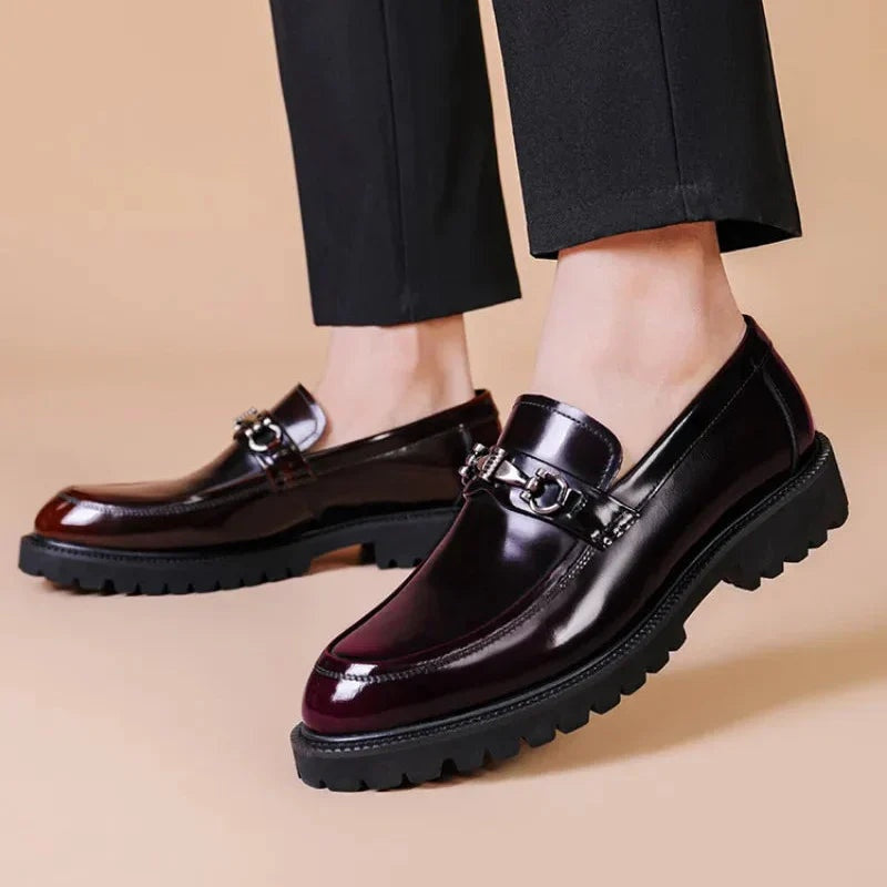 Andrés | Mocasines de Cuero con Hebilla Hombre Suela Track